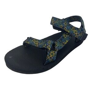 Teva Original Universal Sandals‎ Womens 6 Black Floral Excellent Strappy Flat